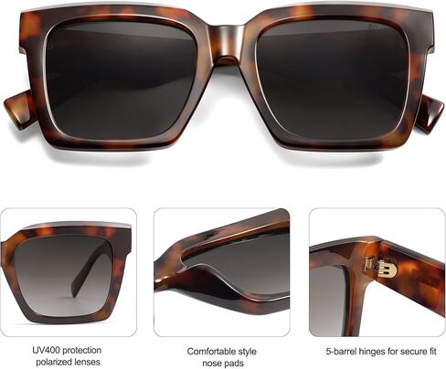 SOJOS Trendy Square Polarized Sunglasses for Womens Mens,Retro Plastic Frame Shades Designer Inspired Sun Glasses SJ2306 in Saudi Arabia