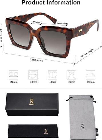 SOJOS Trendy Square Polarized Sunglasses for Womens Mens,Retro Plastic Frame Shades Designer Inspired Sun Glasses SJ2306 in Saudi Arabia