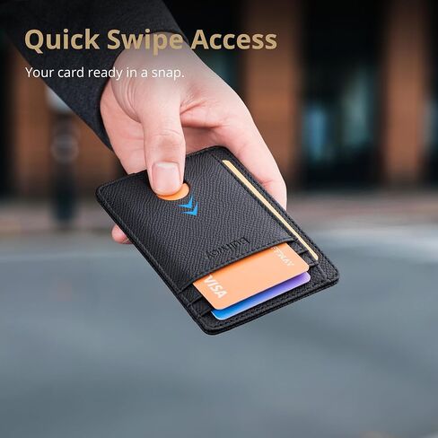 Buffway Slim Minimalist Front Pocket RFID Blocking Leather Wallets for Men and Women in Kuwait