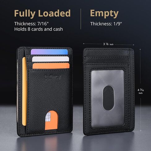 Buffway Slim Minimalist Front Pocket RFID Blocking Leather Wallets for Men and Women in Kuwait