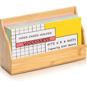 2 Pcs Wood Index Card Box 3x5 Index Card Display Stand Business Card Holder for Desk Card Stand Postcard Holder Wood Recipe Box Card Organizer Case for Office for 400 Cards 5.5X2.4X4 No Index Card in Kuwait