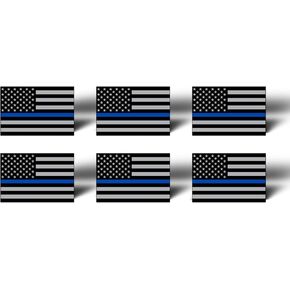 BLUE LINE 6 Pack MINI American Flag Subdued Stickers Decals Lives Matter - Support Police TAG USA in Saudi Arabia