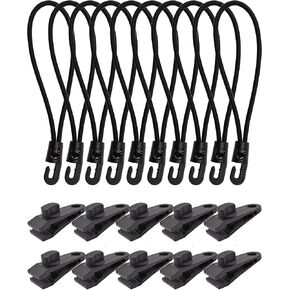 Tarp Clips, 20 Pack Tent Clip Heavy Duty Lock Grip, Heavy Duty Tarp Clamps for Pool Awning Cover, Car Cover (Black) in Saudi Arabia
