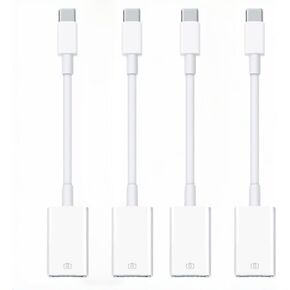 (4 عبوات) 2 * محول شحن USB ذكر إلى USBC أنثى و2 * محول USBC ذكر إلى USB أنثى OTG، لهاتف iPhone 16/15/14/13/12 Pro Max Plus، iPad 9/10 Air 5 Mini 6، السيارة ، سامسونج S24 S23 S22 بلس الترا الخ. in Kuwait