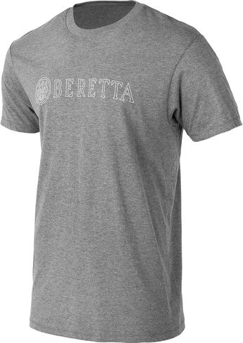 Beretta Men's Hardlines Casual Active Wear Crew Ribbed Neck Logo Pattern Double Needle Hems Regular Fit Short Sleeve T-Shirt in Saudi Arabia