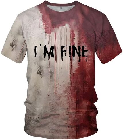 Problem Solved Bloody Shirt I'm Fine Tshirt Halloween T-Shirt for Men and Women in Saudi Arabia
