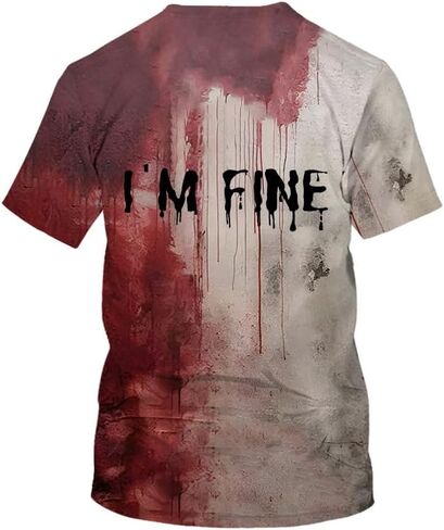 Problem Solved Bloody Shirt I'm Fine Tshirt Halloween T-Shirt for Men and Women in Saudi Arabia