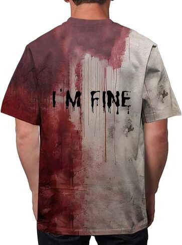 Problem Solved Bloody Shirt I'm Fine Tshirt Halloween T-Shirt for Men and Women in Saudi Arabia