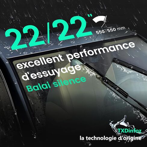 22 inch wiper blades 2 pack - safe silent all-weather windshield wiper blades for my car, natural rubber automotive replacement wiper blade with effortless installation in Saudi Arabia