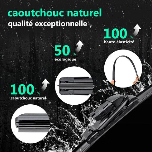 22 inch wiper blades 2 pack - safe silent all-weather windshield wiper blades for my car, natural rubber automotive replacement wiper blade with effortless installation in Saudi Arabia
