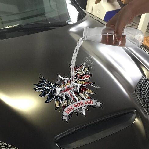 Premium Ride with God Wings and Cross Helmet Sticker Decal – Motorcycle Tank, Tool Box, Bumper Vinyl for Car, Truck – Weatherproof, Durable Christian Faith Vinyl Decal (6x6 inches) in Saudi Arabia