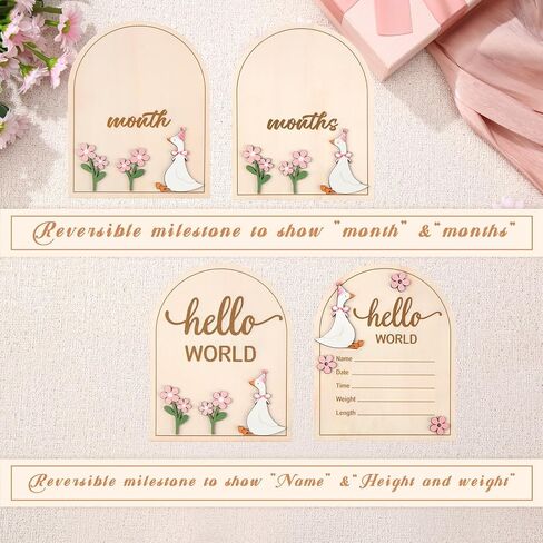 Baby Monthly Milestone Cards with Coquette Bow Wooden Monthly Milestone Discs Wooden Monthly Milestone Discs to Document Your Baby's Growth Newborn Gift for Girl and Boy in Saudi Arabia