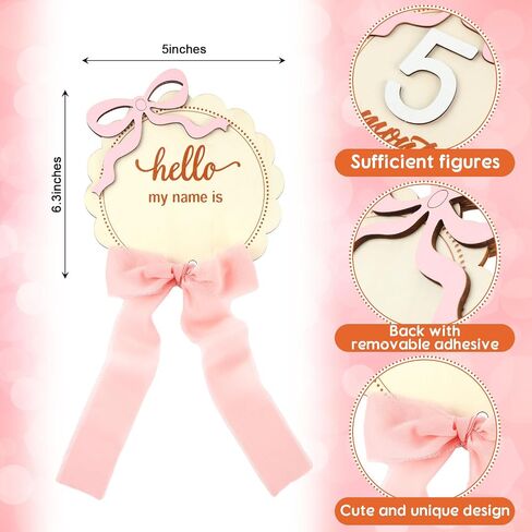 Baby Monthly Milestone Cards with Coquette Bow Wooden Monthly Milestone Discs Wooden Monthly Milestone Discs to Document Your Baby's Growth Newborn Gift for Girl and Boy in Saudi Arabia