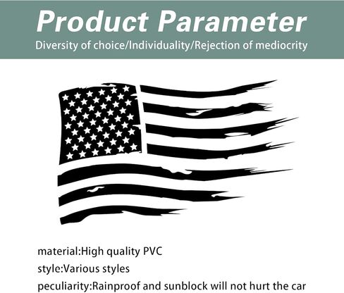 1 PC American Flag Tailgate Decal, Vinyl American Flag Stickers for Trucks, Universal US Flag Car Sticker for Most Car, Trucks, SUVs (Black) in Saudi Arabia