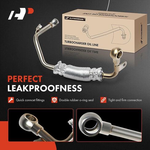 A-Premium Turbocharger Soolant Collant Line & Supply Line متوافق مع فولكس واجن جيتا ، بارات CC ، الجولف ، تيغوان ، تيغوان محدودة ، بيتل ، CC ، EOS ، GTI و Audi A3 ، A3 Quattro ، Q3 ، Q3 Quattro ، TT in Saudi Arabia