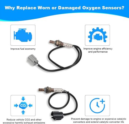 JDMON 2PCS Oxygen O2 Sensor Upstream Downstream Replacement for 1996-1999 Jeep Cherokee, Grand Cherokee, Wrangler L6 4.0L Compatible with 234-4076, 2344076, 234-4078, 2344078 in Saudi Arabia