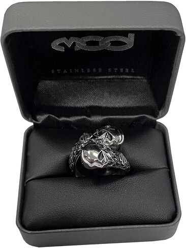 Harley-Davidson Men's Double Willie G Skull B&S Stainless Steel Metal Ring in Saudi Arabia