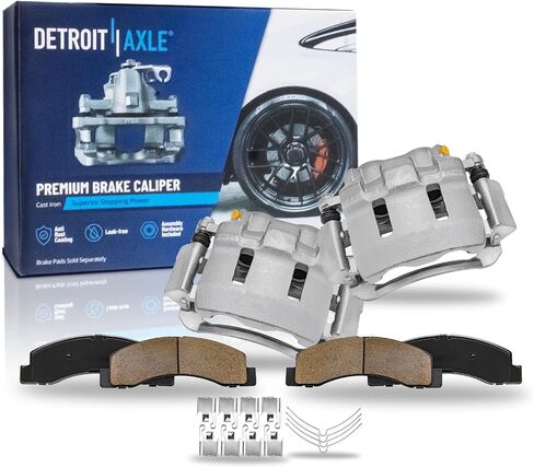 Detroit Axle-مجموعة الفرامل الأمامية لـ 99-04 F-250 F-350 Super Duty ، 00-05 Ford Troube ، وسادات فرامل فرامل القرص الخزفية مع الأجهزة 2000 2001 2002 2003 2004 استبدال in Saudi Arabia