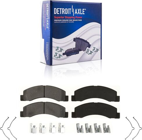 Detroit Axle-مجموعة الفرامل الأمامية لـ 99-04 F-250 F-350 Super Duty ، 00-05 Ford Troube ، وسادات فرامل فرامل القرص الخزفية مع الأجهزة 2000 2001 2002 2003 2004 استبدال in Saudi Arabia