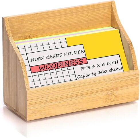 2 PCS Wood INDEX CARD BOX 3X5 INDEX CARD DISLEST حامل بطاقة العمل لبطاقة المكتب حامل بطاقة بريدي in Kuwait