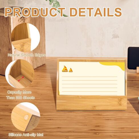 2 PCS Wood INDEX CARD BOX 3X5 INDEX CARD DISLEST حامل بطاقة العمل لبطاقة المكتب حامل بطاقة بريدي in Kuwait