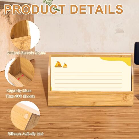 2 Pcs Wood Index Card Box 3x5 Index Card Display Stand Business Card Holder for Desk Card Stand Postcard Holder Wood Recipe Box Card Organizer Case for Office for 400 Cards 5.5X2.4X4 No Index Card in Kuwait