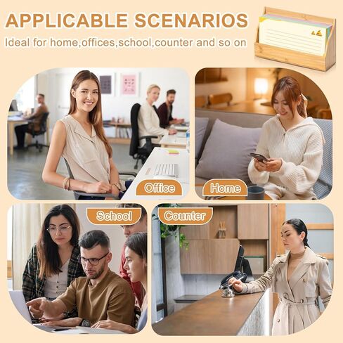 2 Pcs Wood Index Card Box 3x5 Index Card Display Stand Business Card Holder for Desk Card Stand Postcard Holder Wood Recipe Box Card Organizer Case for Office for 400 Cards 5.5X2.4X4 No Index Card in Kuwait