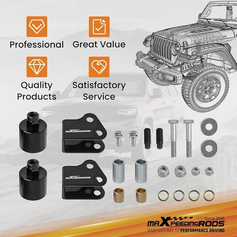 MaxPeedingRods 2 "Lift Kit لعام 2014-2023 Polaris Ranger 500 570 EPS Midsize ETX Crew بحجم كامل ، مجموعة فاصل UTV تعليق مع جميع الأجهزة ، الأسود ، الأسود in Kuwait