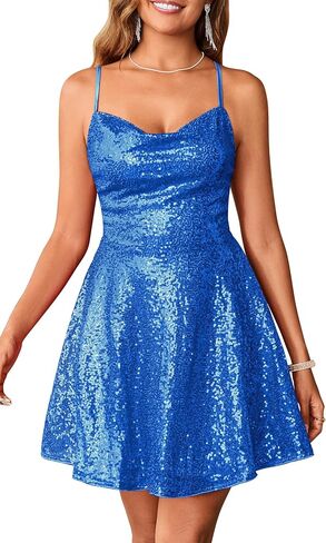 ZAFUL Women's Sequin Sparkly Dress Sleeveless Homecoming Bodycon Dress in Saudi Arabia