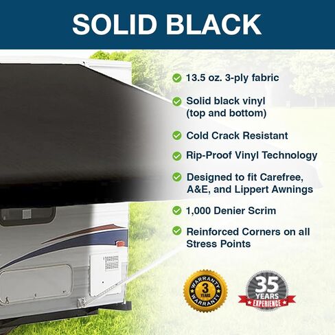 ShadePro - RV Awning Fabric Replacement - Premium Grade Weatherproof Vinyl - Universal Outdoor Canopy for Camper, Trailer, and Motorhome Awnings - Dune Fade - 19' (Fabric 18' 2") in Saudi Arabia