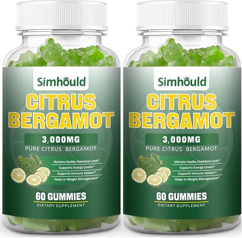 2 Pack Citrus Bergamot Gummies -3000MG Citrus Bergamot Extract Cholesterol Lowering Supplement for lmmune Support Healthy Anti-Aging, Hight Cholesterol Vegan Gummy 120 Counts Lime Flavor in Saudi Arabia