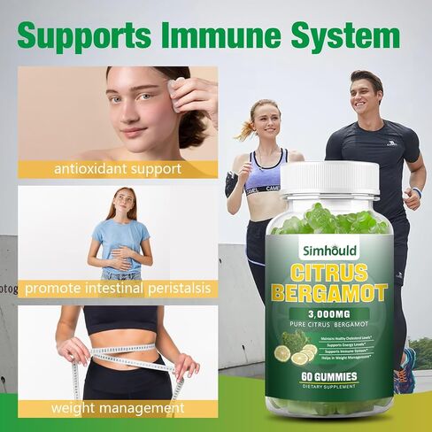 2 Pack Citrus Bergamot Gummies -3000MG Citrus Bergamot Extract Cholesterol Lowering Supplement for lmmune Support Healthy Anti-Aging, Hight Cholesterol Vegan Gummy 120 Counts Lime Flavor in Saudi Arabia