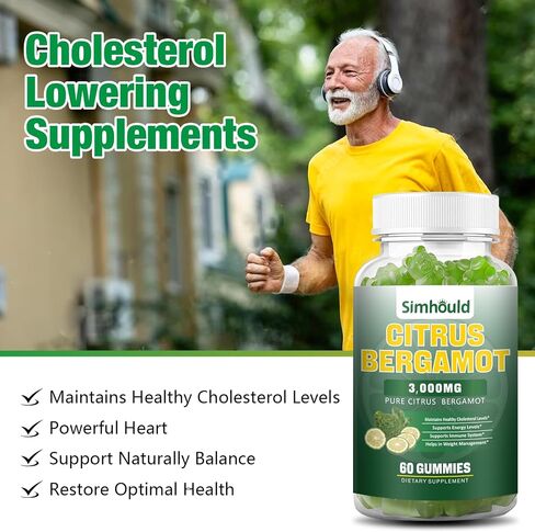 2 Pack Citrus Bergamot Gummies -3000MG Citrus Bergamot Extract Cholesterol Lowering Supplement for lmmune Support Healthy Anti-Aging, Hight Cholesterol Vegan Gummy 120 Counts Lime Flavor in Saudi Arabia
