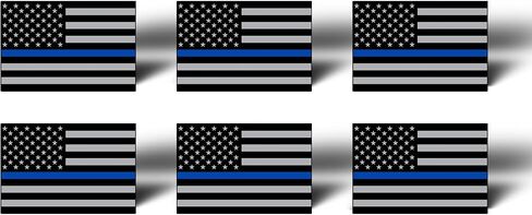 BLUE LINE 6 Pack MINI American Flag Subdued Stickers Decals Lives Matter - Support Police TAG USA in Saudi Arabia