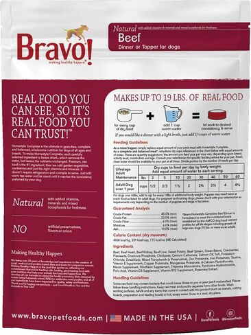 Bravo! Homestyle Complete Turkey Dinner Grain-Free Freeze-Dried Dog Food, 4-lb Bag in Saudi Arabia