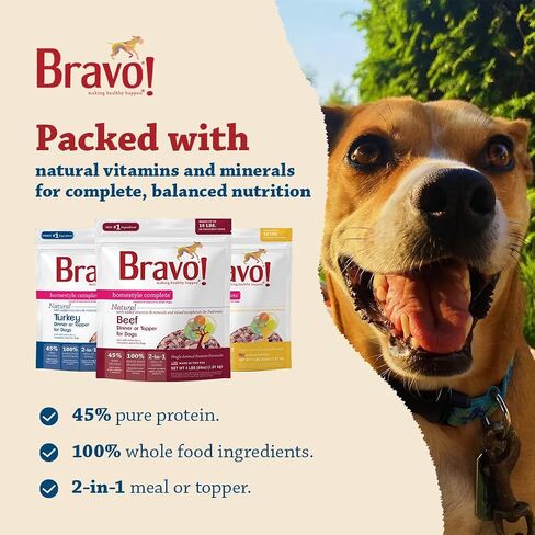 Bravo! Homestyle Complete Turkey Dinner Grain-Free Freeze-Dried Dog Food, 4-lb Bag in Saudi Arabia