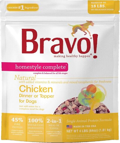 Bravo! Homestyle Complete Turkey Dinner Grain-Free Freeze-Dried Dog Food, 4-lb Bag in Saudi Arabia
