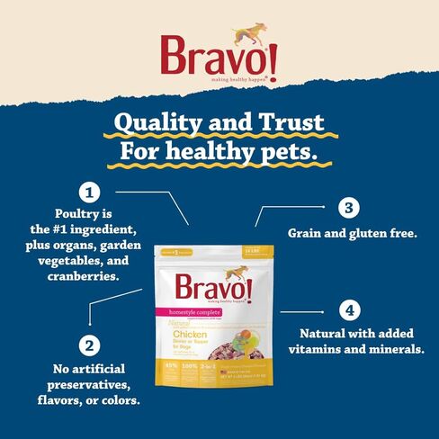 Bravo! Homestyle Complete Turkey Dinner Grain-Free Freeze-Dried Dog Food, 4-lb Bag in Saudi Arabia