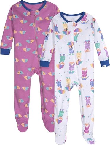 Onesies Brand Baby Girls' 2-Pack Footed Pajamas, Sunny Day, 0-3 Months in Kuwait
