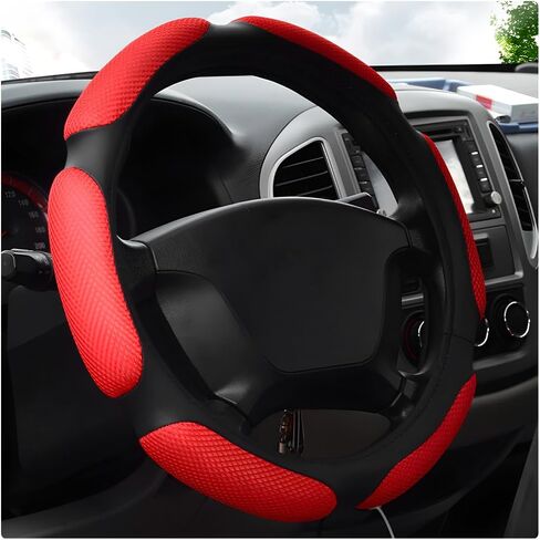 Car Steering Wheel Cover, 15" Anti-Slip Steering Wheel Protector Soft Hand Pad Cushion, Breathable Ice Silk Auto Wheel Wraps Comfy Grip All-Season Protector for Most Vehicles (Black) in Saudi Arabia
