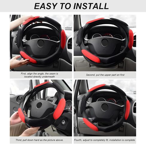 Car Steering Wheel Cover, 15" Anti-Slip Steering Wheel Protector Soft Hand Pad Cushion, Breathable Ice Silk Auto Wheel Wraps Comfy Grip All-Season Protector for Most Vehicles (Black) in Saudi Arabia