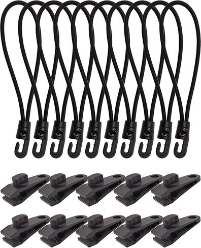 Tarp Clips, 20 Pack Tent Clip Heavy Duty Lock Grip, Heavy Duty Tarp Clamps for Pool Awning Cover, Car Cover (Black) in Kuwait