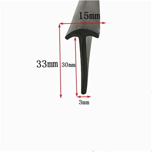 Rubber T Strip Glass Glass Wood Load Edge Sheiled Sheield Car Seals Cable Cover Cover Cover Photovoltaic Sealing Strips Black (17 × 15mm ، 3M_T) in Saudi Arabia