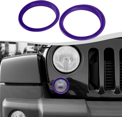 غطاء مصباح إشارة الإشارة الأمامي متوافق مع 2007-2018 Jeep Wrangler JK JKU (أرجواني) in Saudi Arabia