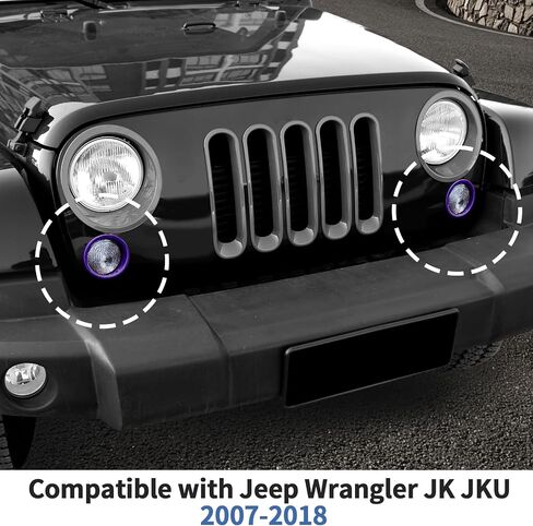 غطاء مصباح إشارة الإشارة الأمامي متوافق مع 2007-2018 Jeep Wrangler JK JKU (أرجواني) in Saudi Arabia