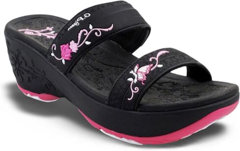 أحذية Gold Pigeon صنادل مريحة بكعب عريض، صنادل نسائية ذات نعل سميك كاجوال للشاطئ الصيفي، بكعب عريض 2.75 بوصة in Kuwait