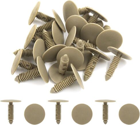 UXCELL 20PCS 7MM ثقب سيارة بلاستيك لوحة الباب مقاطع التجنيب برشام البيج للسيارات in Kuwait