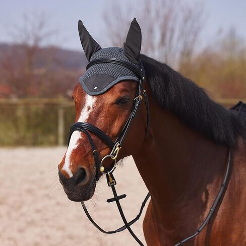 HORZE Horse Ear Net for Noise Reduction and Insect Protection with Cooling Mesh - Peach Amber Pink - Horse in Saudi Arabia