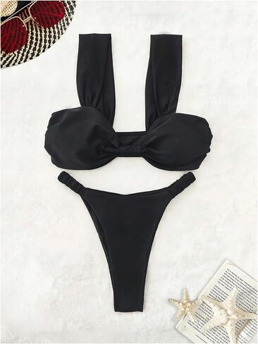 SOLY HUX Women's Swimsuits Two Piece Bikini Set Beach Vacation Outfits High Cut Bathing Suit in Saudi Arabia