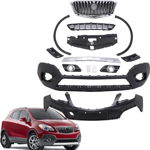 CAREONLINE New Complete Front Bumper Cover Assembly Grilles Fits for 2013-2016 Bui-ck Encore, OE: 95350357 GM1014109 (OL-FR-092250705) in Saudi Arabia